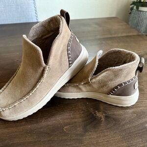 Women’s Hey Dude Slip On Suede Chestnut Shoes